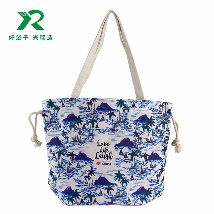 沙滩简约休闲式单肩手提帆布包