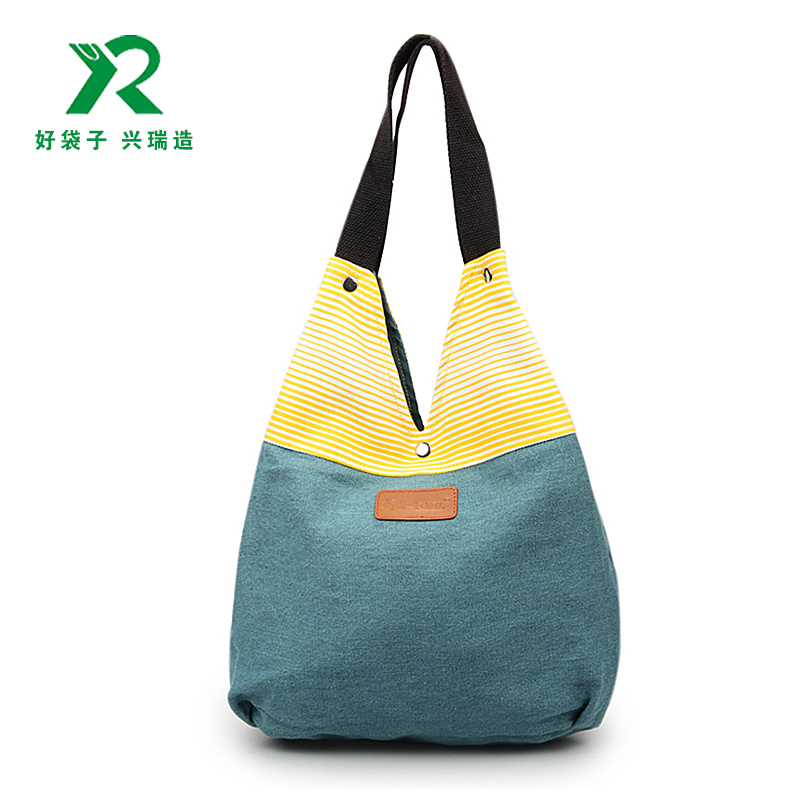 简约大容量棉布牛仔布袋
